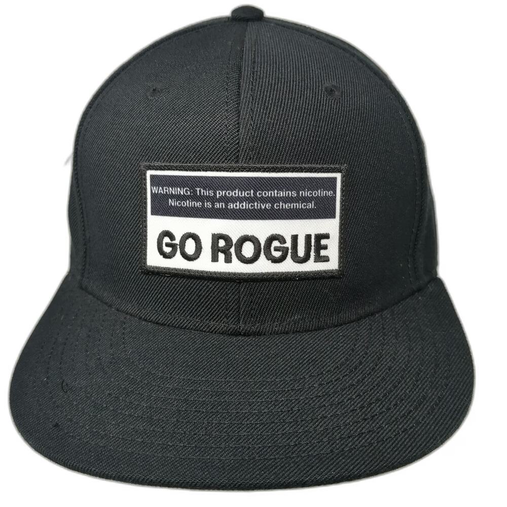 Otto Snapback Hat Black One Size Go Rogue Patch Flat Brim Acrylic Wool